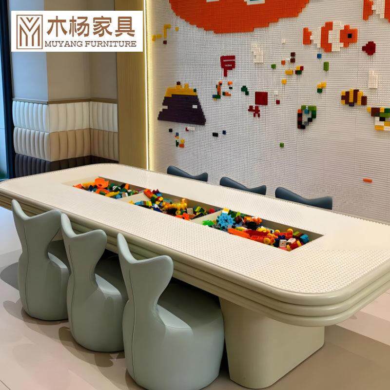 样品屋展示中心部儿童桌椅组合幼儿园早教中心宝宝学习桌凳架空层