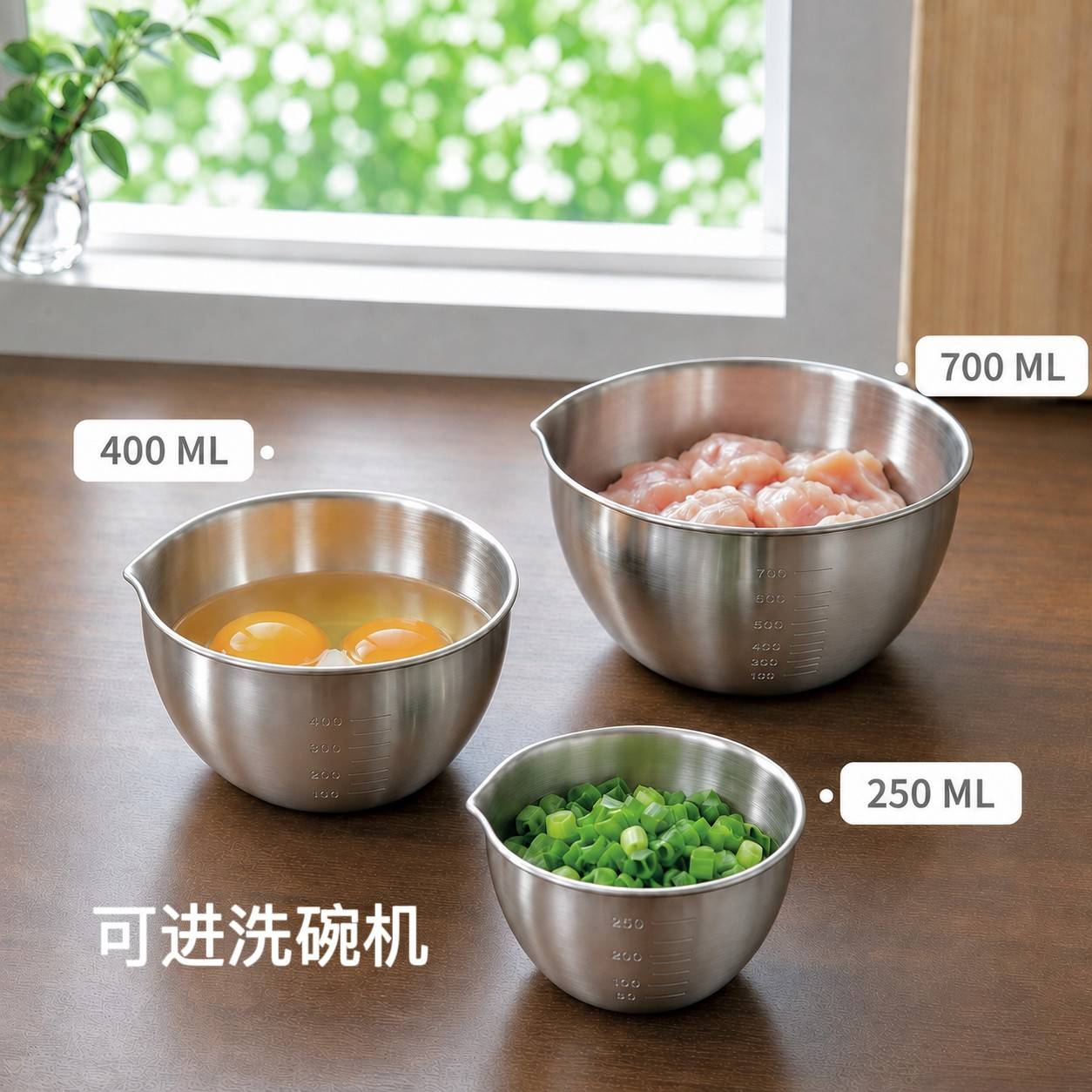 一诺厨房新款304不锈钢料理碗厨房烘焙搅拌和面洗菜多功能沙拉盆