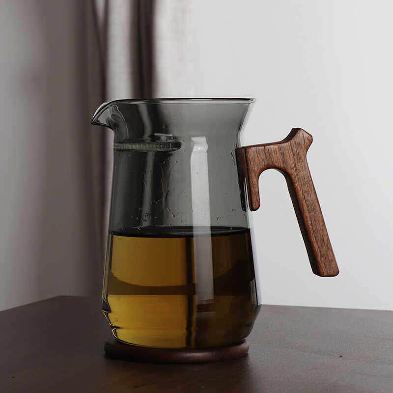 玻璃公平杯大容量690ml新月茶冲泡器绿茶专用茶壶茶漏集成男杯大