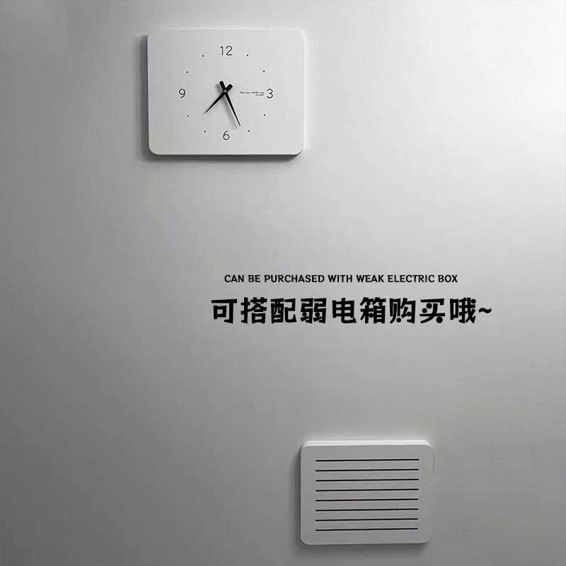 电箱装画饰带钟表客厅简约挂钟电GSF闸配表钟电盒遮挡竖款真时免