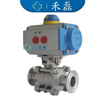 不锈钢316L气动卫生级三通球阀25DN20卡盘50.4电解抛光EP级APN16