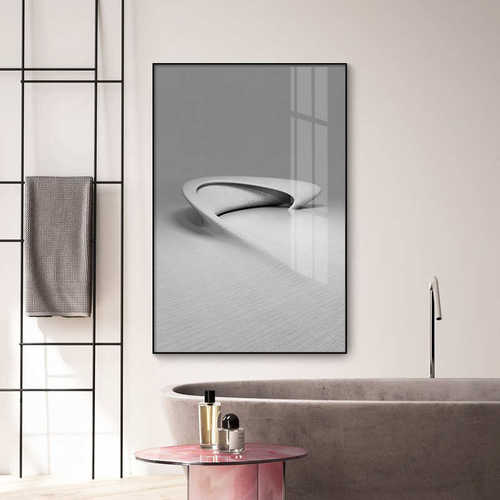 大背景工业黑白瓷画装饰画落地尺寸风抽象画 墙画玄关沙发晶客厅
