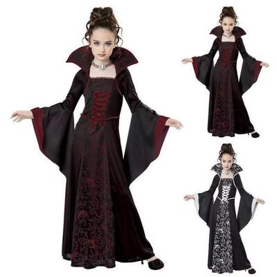Halloween Childrens Wear Witch costume Printed long skirt