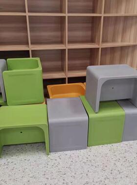 DIJ直供幼小儿园凳子儿童游乐场凳彩色携儿童音乐小子方凳便式凳