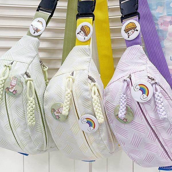 简约休闲ins风包包女小清新森系斜挎包运动胸包小众学生百搭腰包