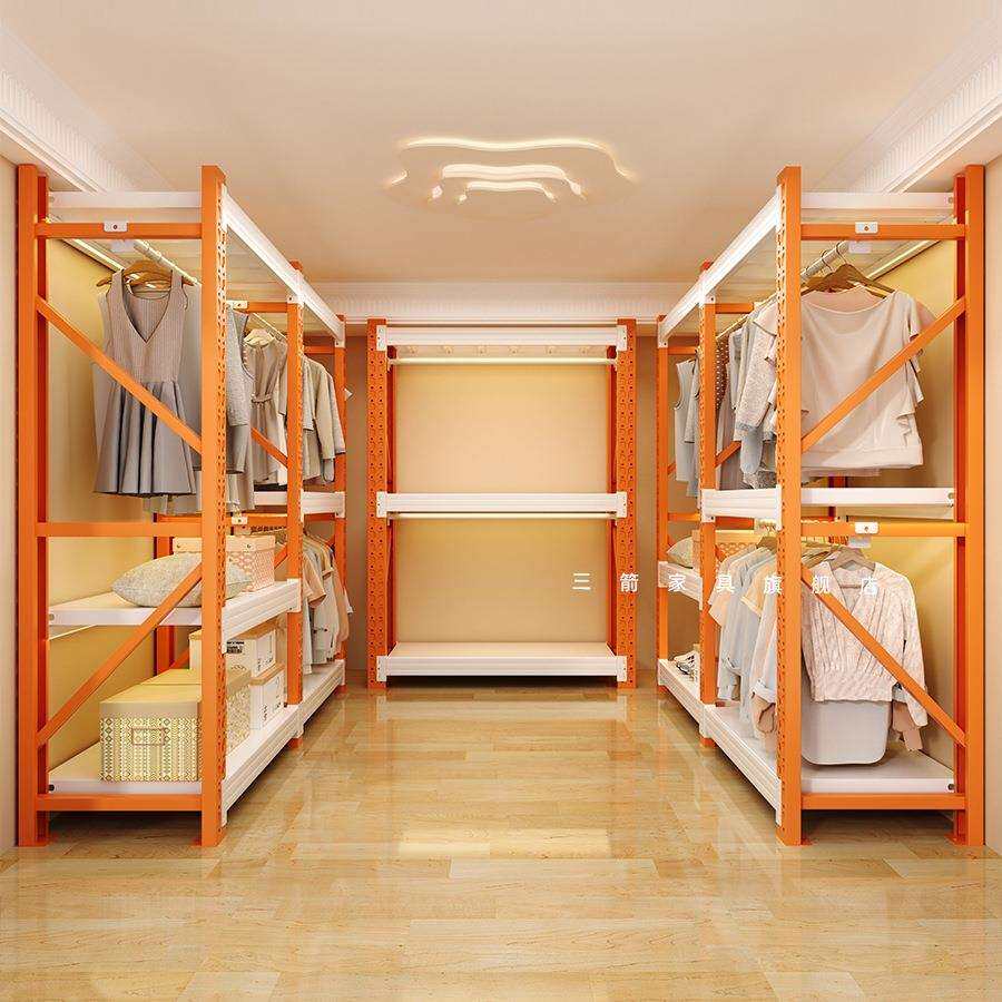 三箭加粗加厚卧室多层置物架出租房收纳柜衣服储物铁架子货架衣柜