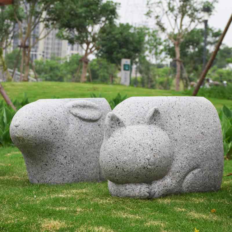 幼儿园卡座通装饰件商场店摆门休闲椅BLO仿真动物凳子口庭院花园