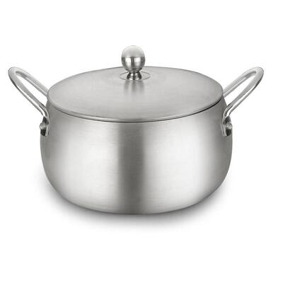 跨境原色缩口锅16-24CM普通砂光锅铝制简约汤锅套装pot