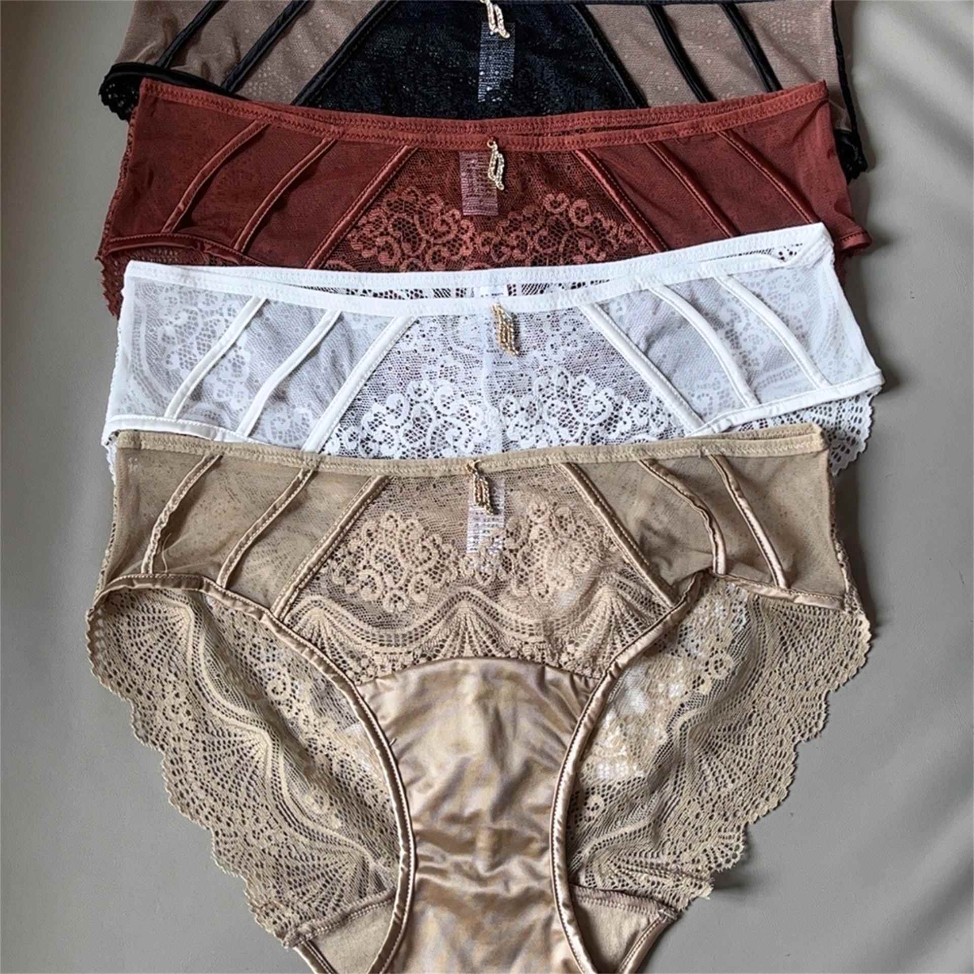 Light luxury sexy lace splicing contrast color seamless