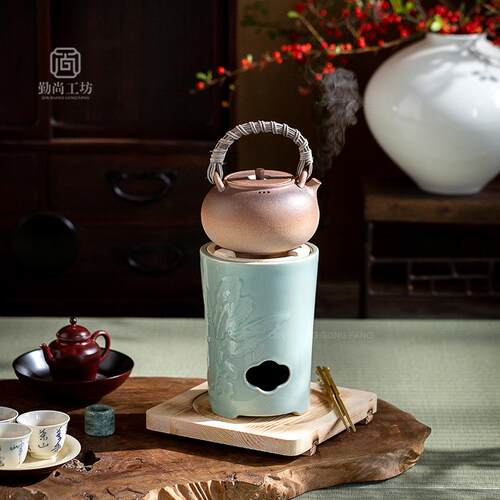 慢煮时光慢煮茶风炉炭火炉套组户外围炉煮茶碳炉藤编提梁壶套装