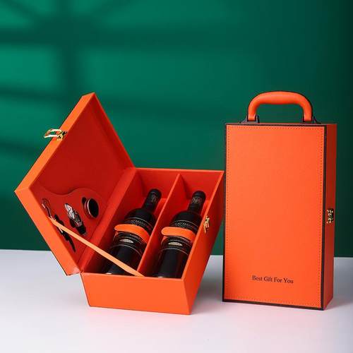 高档双支红酒礼盒通用葡萄酒包装盒双只红酒盒红酒箱子定 制