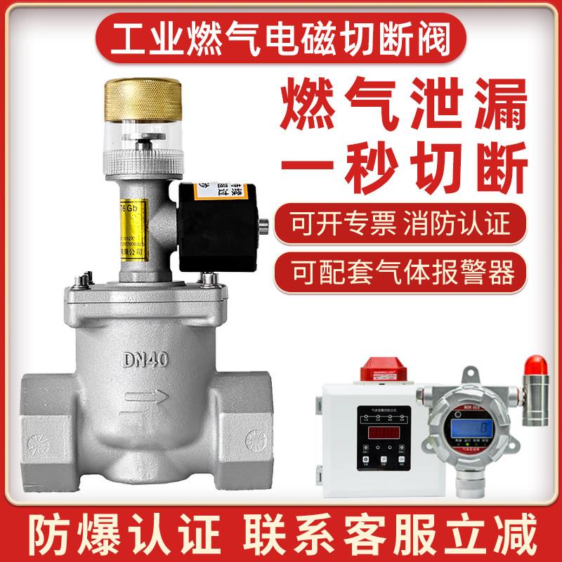 燃气泄漏自动切断阀常开瓦斯电磁阀工业商用螺纹法兰常开常闭