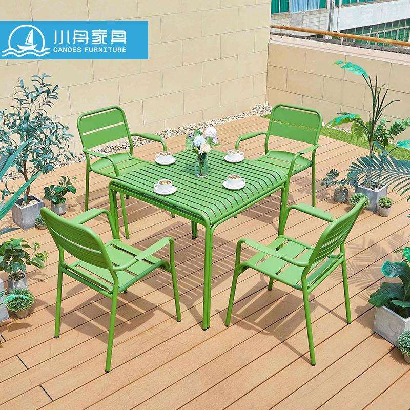 庭院户外家具 铝合金桌椅组合 现代简约风格 防水防晒网红款