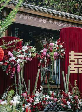 婚庆新款铁艺圆环路引子架台伸户外酒店婚礼装扮ESZ74869缩支架线