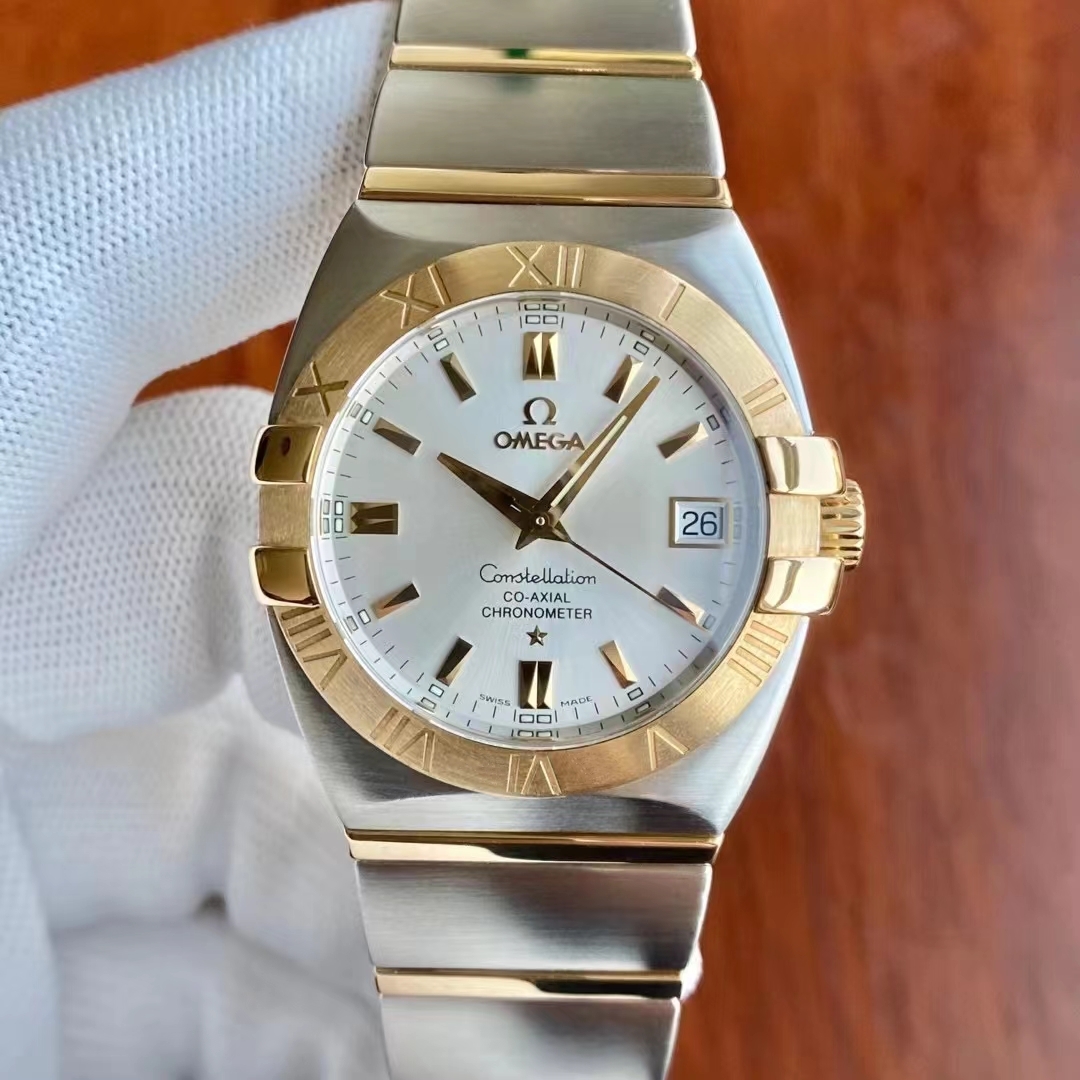 9.8新欧米茄星座1201.30.00间金自动机械35mm男士女士手表正品