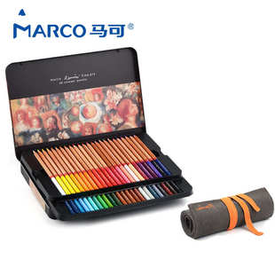 雷诺阿48色铅笔画油性涂色彩色铅笔铁盒带灰色3100 马可Marco