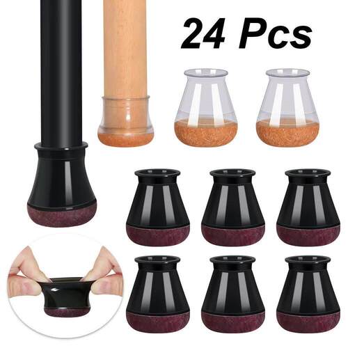 24 Pcs Chair Leg Floor Protectors for Hardwood Floors, Silic