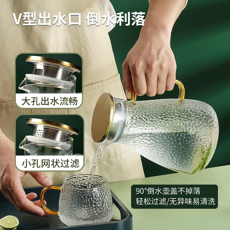 轻奢高颜值锤纹玻璃杯水杯套装家用客厅待客茶杯家庭喝水杯子水具