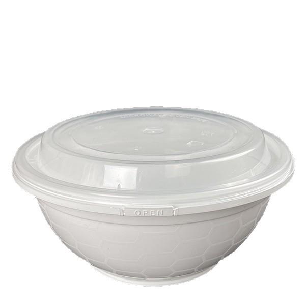 足球碗钻石碗球形日式拉面碗球型快餐盒塑料打包盒1250锁扣