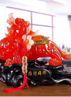 仿玉貔貅家居饰品招财貔貅树脂工艺品摆件客厅店铺摆件开业礼品
