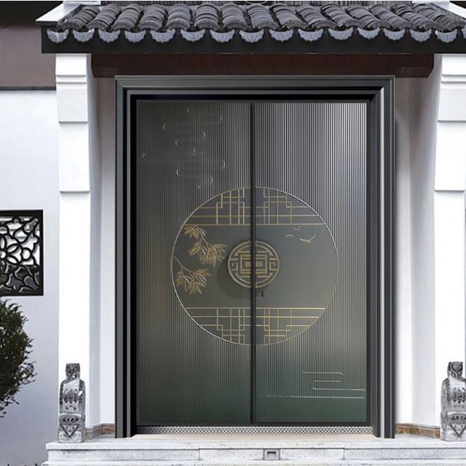 铸铝门别墅大门双开门农村自建房大门进户门新中式庭院入户门定制