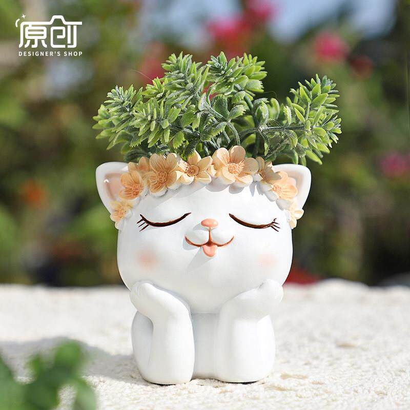 多肉花盆树脂小号可爱卡通小动物创意造型多肉植物专用精致小花盆