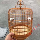高档清式 雕花竹节小笼子芙蓉金青鸟笼竹笼远波竹笼绣眼笼配件广广