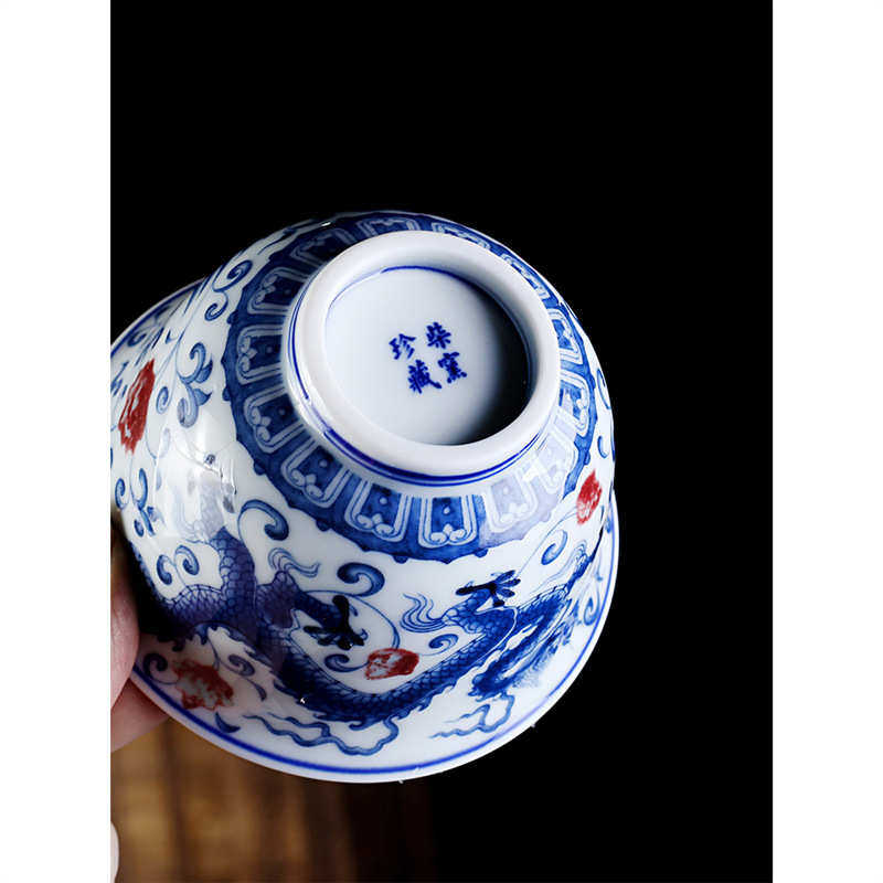 陶瓷主人青花瓷盖碗杯碗批发家用泡茶高档茶杯套装套装承茶具壶