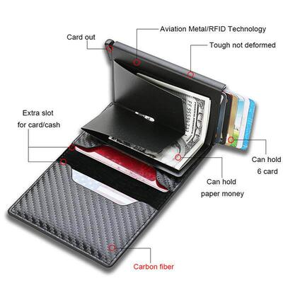 Automatic Card Holder Vintage PU Leather Mini Wallet Busines