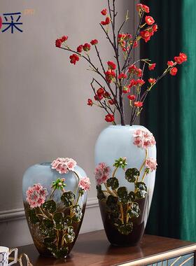 欧式珐琅彩琉璃插花花瓶客厅餐桌玄关书房简约现代家居饰品摆件
