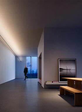 网红天际l代e跑天际线d灯条线形灯马灯带线钢带灯现简约创意展厅