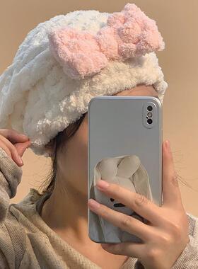 2023 New Cloud Grid Quick-Dry Hair Cap with Super Absorbency