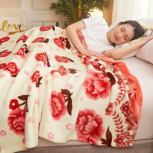 Thin Blanket for Summer Soft Coral Fleece Flannel Blanket fo
