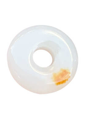 安皮色带把件羊脂玉手玩扣子手白玉大平圆形工艺品男士扣件阿富汗