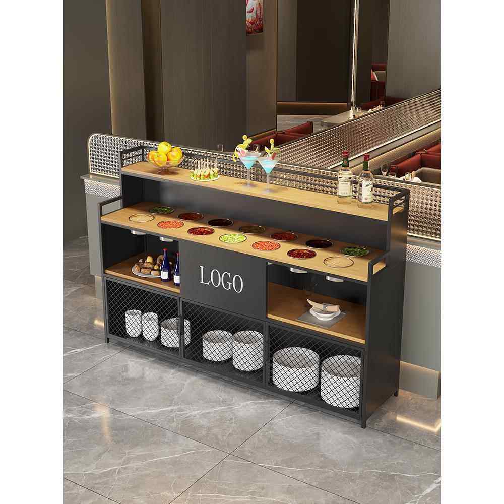 火锅店调料台商用调味自助烤肉佐料柜餐厅串串香蘸酱料桌凉菜水果