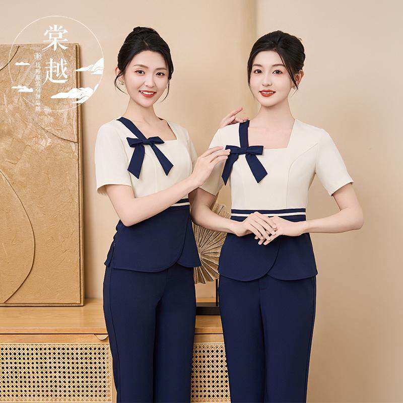 棠越新款足疗技师工作服女气质spa养生会所采耳工衣裙裤套装2025