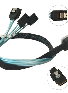 1分4阵列卡Mini SAS线SFF8087-4SATA3背板主板一转四硬盘数据线6G