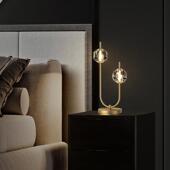 卧室床头台灯后现代轻奢客厅书房北欧简约样板房展厅酒店水晶台灯