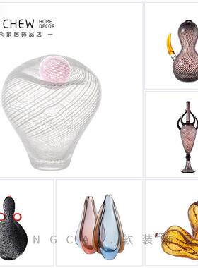 现代轻奢高级艺术感玻璃摆件酒店大堂别墅会所样板样品屋展示中心