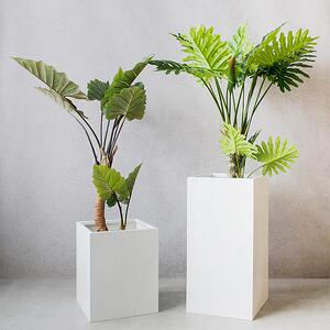 简约现代方形玻璃纤维落地大花瓶家居样品屋展示中心样板间花盆软