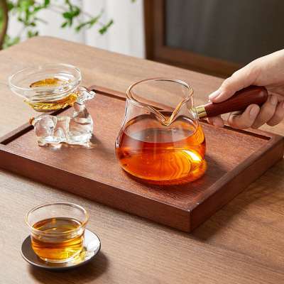 现货速发加厚玻璃公道杯带过滤网茶漏套装茶海分茶器大号功夫茶杯