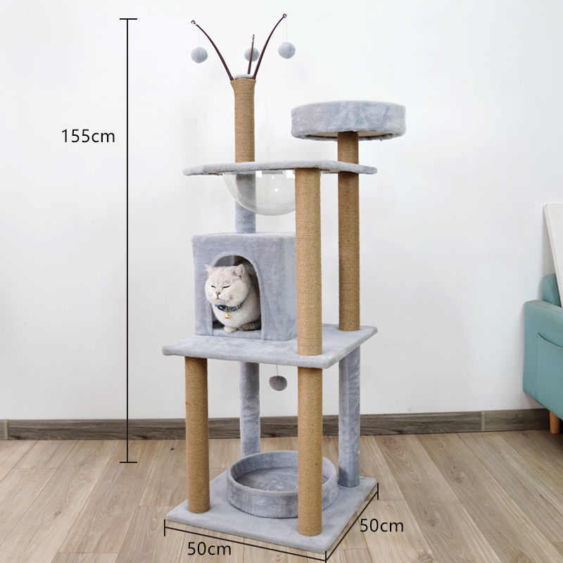 猫房子别墅架猫爬架猫窝树一体实木子小型猫咪用品抓柱四季通用