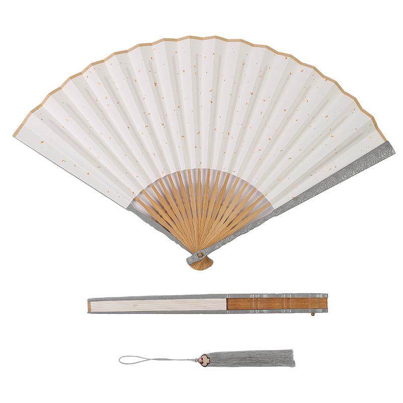 古风95寸合金折扇苏工宣纸中国风空白扇子绘画国画金属宣纸扇批发
