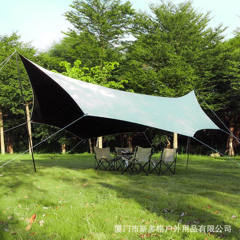 蝶形黑胶天幕帐篷户外露营便携式加厚遮阳棚野餐防雨防晒野营凉棚