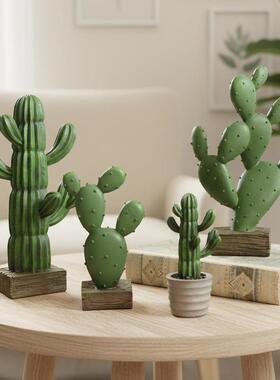 直销新款北欧家居装饰摆设树脂仙人掌客厅餐厅卧室电视机柜创意桌