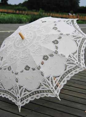 工艺花伞花边伞婚蕾丝舞蹈道具JQA摄影礼绣伞花欧式公主钩棉布伞