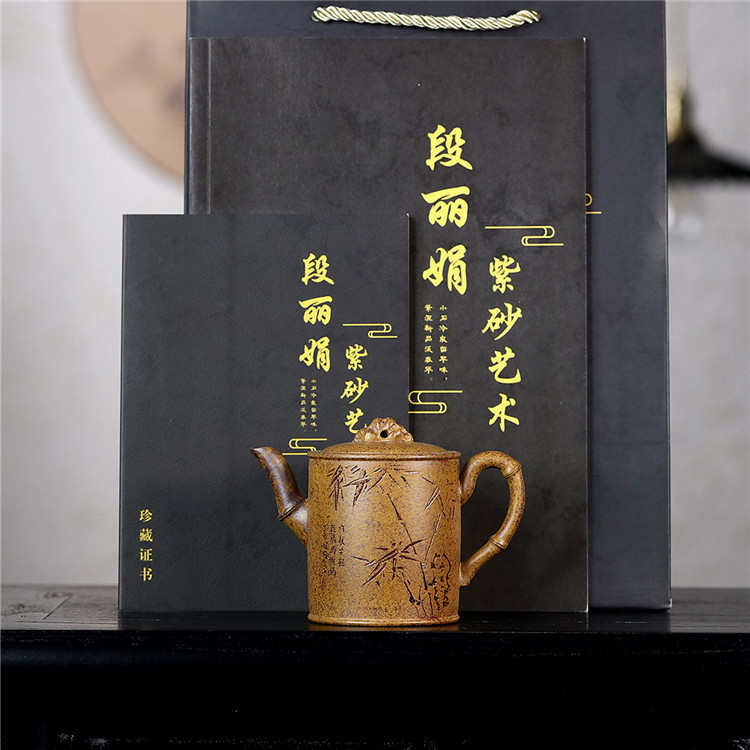 太湖石竹节紫砂壶原矿高温段泥手工刻绘家用功夫茶壶茶具批发