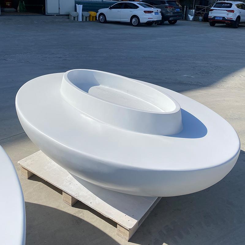 玻璃钢陈树池坐林凳异形户外园景观FRP座椅学广校83126场大花池美