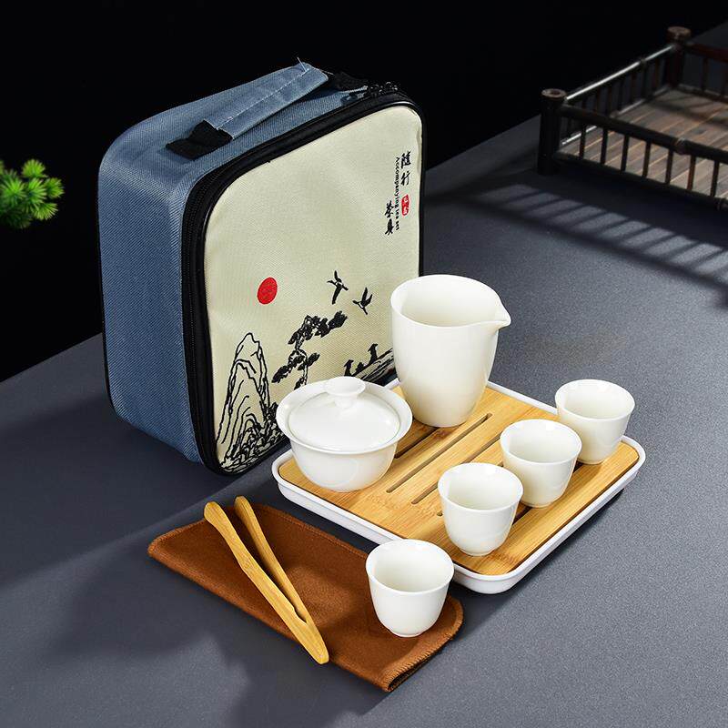 正品羊脂玉瓷旅行功夫茶户套装家用具便携式外旅游商务活动o礼品