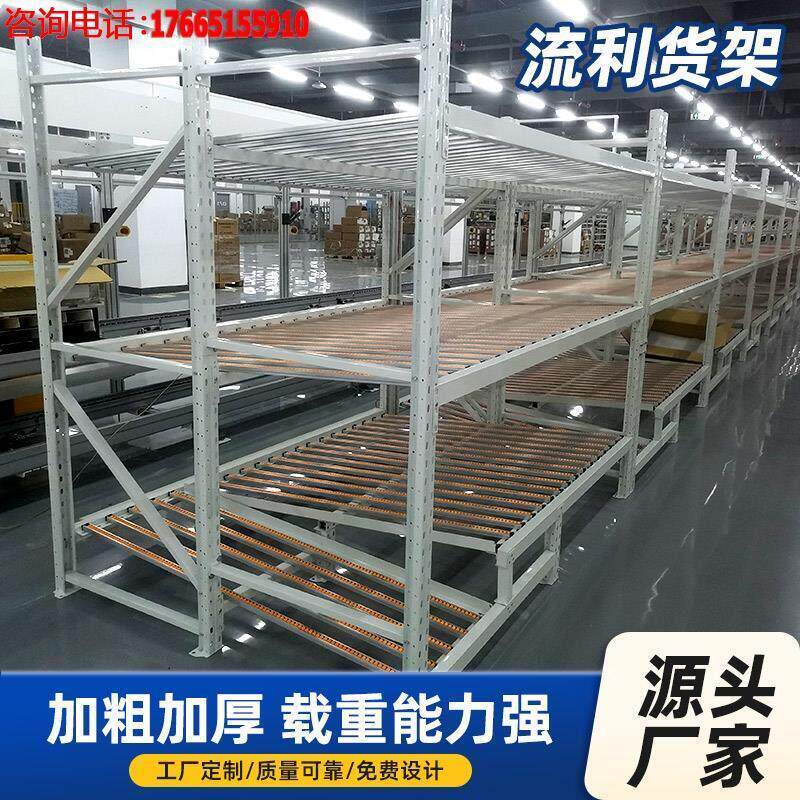 仓库车间线棒滑移滚筒式仓储先进先出重力式流利式货架流利条货架